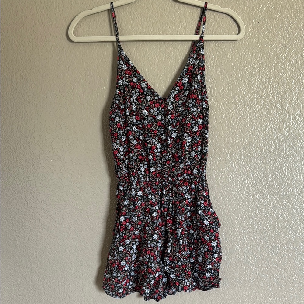 H&M Divided Floral Spaghetti Strap Romper